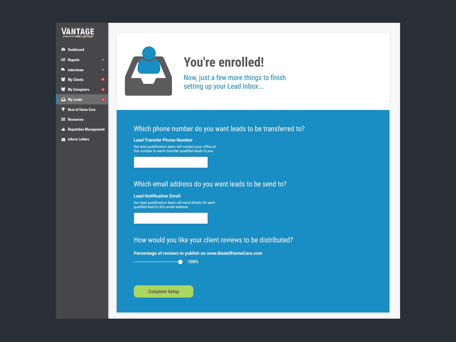 Lead Inbox Enrollment